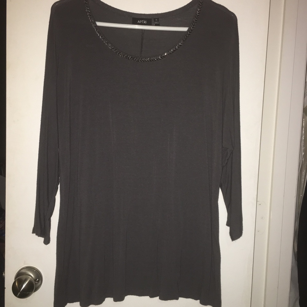 Gray Apt9 3/4 sleeve top